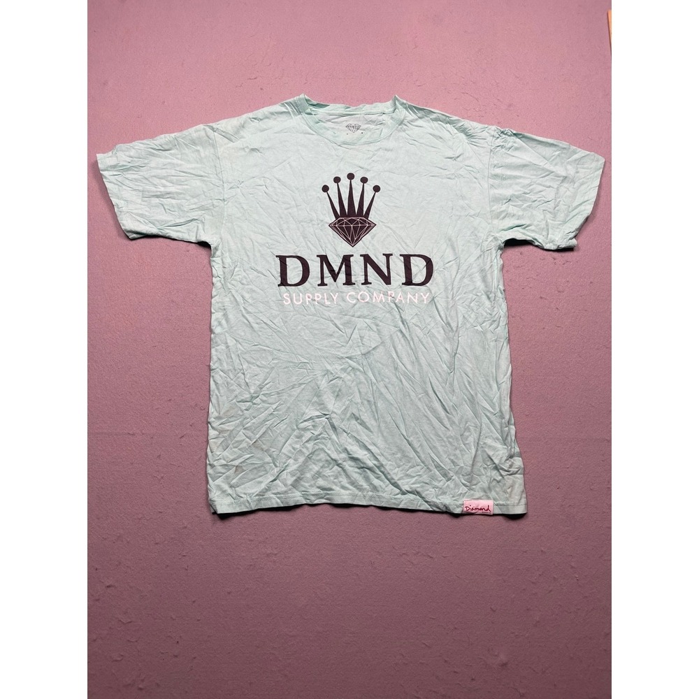 Diamond Supply Co DMND Crown Graphic T-Shirt Mens Large Mint Green Cotton Good